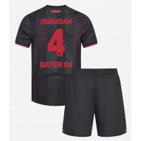 Otroški Nogometni dresi Bayer Leverkusen Jarell Quansah #4 Domači 2025-26 Kratek Rokav (+ Kratke hlače)